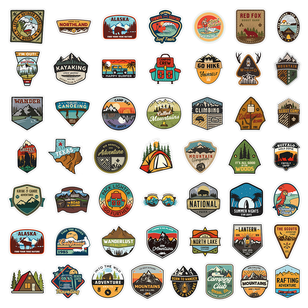 50 Hojas de Pegatinas Vintage  - Outdoor Adventure Store reseña y precio